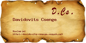 Davidovits Csenge névjegykártya